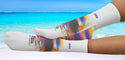 Aloha  Sunset Crew Socks, White