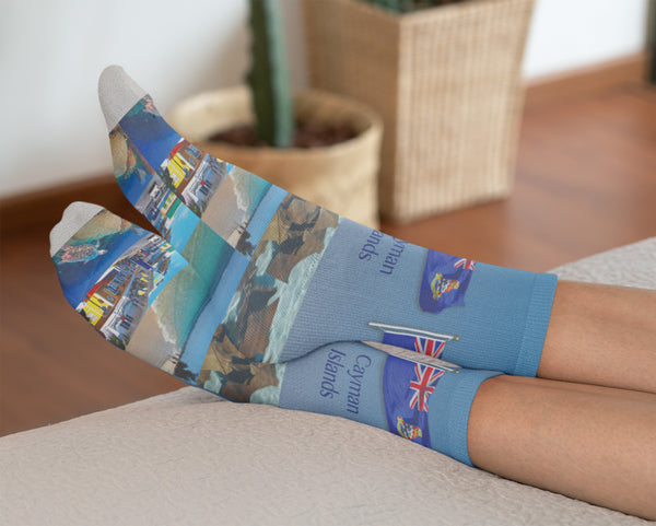 Cayman Islands Crew Socks, Blue