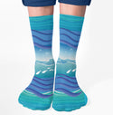 Feel the Waves Crew Socks, Blue