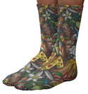 Hawaiian Spirit Crew Socks, Red, Green, Orange, Tan