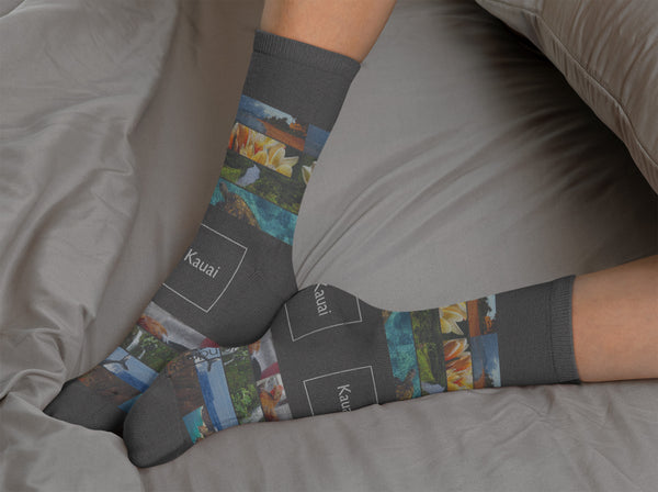 Kauai Island Crew Socks, Black