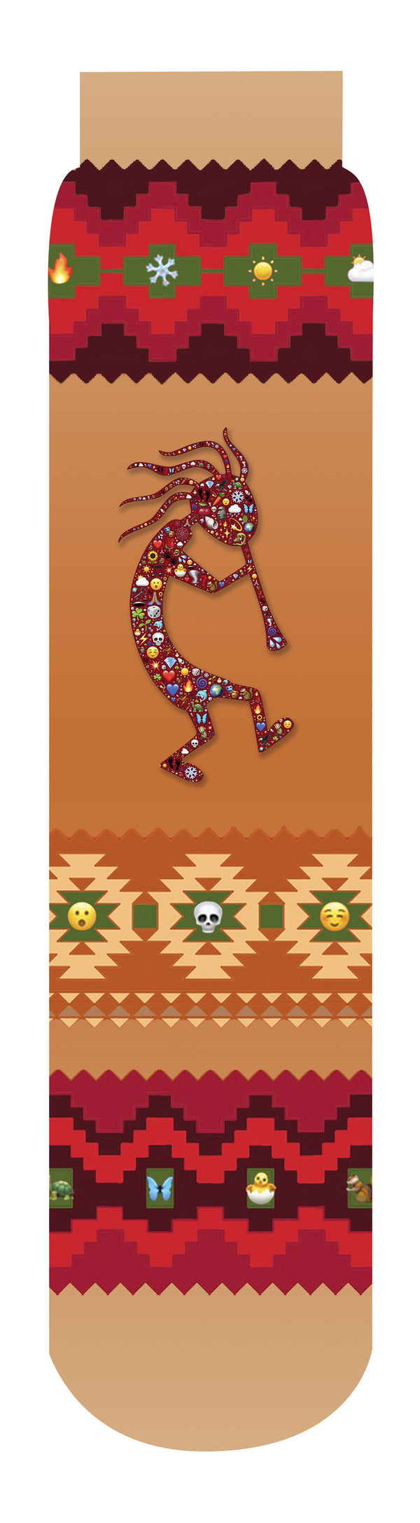 Kokopelli Crew Socks, Rust, Tan, Bronze