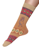 Kokopelli Crew Socks, Rust, Tan, Bronze