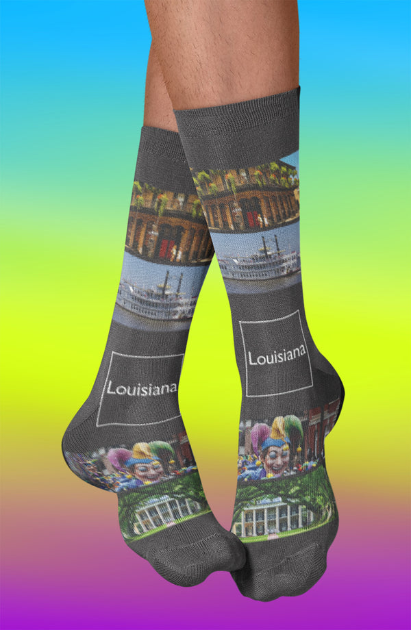 Louisiana Crew Socks, Black
