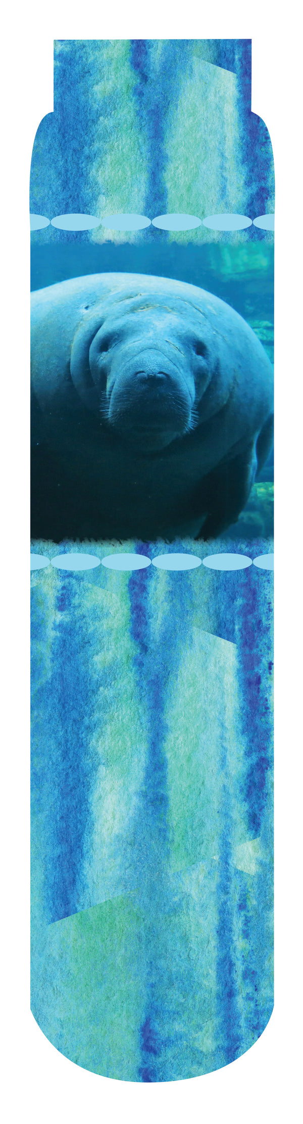 Manatee Crew Socks, Aqua, Blue