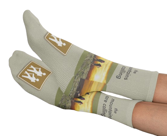 The Mountain are Calling Crew Socks, Khaki