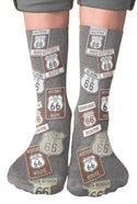Route 66 Crew Socks, Black