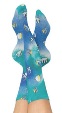 Tropical Fish Crew Socks, Blue, Aqua