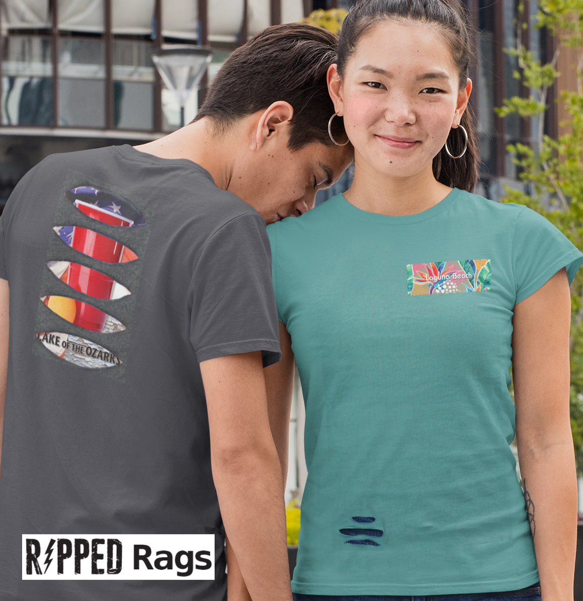 Ripped Rags American Beer Pong and Nature's Artwork cut back t-shirts for both men and women