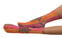Batik Turtle Crew Socks, Orange
