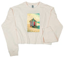 Ripped Rags Beach Convenience Women's Cropped Sweatshirt, Bone, Sage
