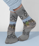 Bike Trip Crew Socks, Grey