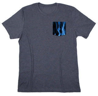 Buy midnight-navy Blue Flames Pocket T-shirt