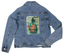 Ripped Rags Bookish Rebel Women's Distressed Denim Jacket, Medium Blue