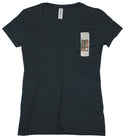 Ripped Rags Books "Education can Change the World" Women's V-neck T-shirt, White, Athletic Grey, Black