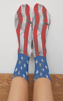 Bruised Not Broken Crew Socks, Red, White, Blue