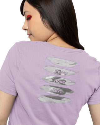 Ripped Rags Cairn, "Peace Hope Love" Women's Ripped T-shirt