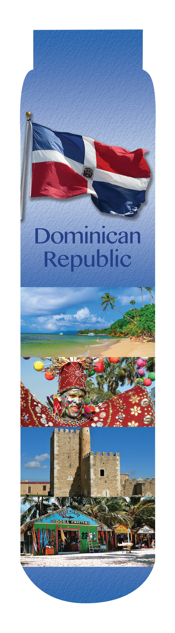 Dominican Republic Crew Socks, Blue