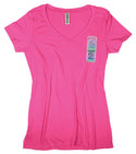 Ripped Rags Dove "Forgiveness can Change the World"  Women's V-neck T-shirt, Hot Pink, Purple, White