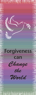 Ripped Rags Dove "Forgiveness can Change the World"  Women's V-neck T-shirt, Hot Pink, Purple, White
