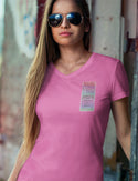 Ripped Rags Dove "Forgiveness can Change the World"  Women's V-neck T-shirt, Hot Pink, Purple, White