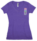Ripped Rags Dove "Forgiveness can Change the World"  Women's V-neck T-shirt, Hot Pink, Purple, White