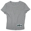Ripped Rags Driftwood Overturn "Doubt" Women's Cropped Baby T-shirt, White, Athletic Grey, Black