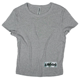 Buy womens-athletic-grey-crop-top Ripped Rags Driftwood Overturn "Doubt" Women's Cropped Baby T-shirt, White, Athletic Grey, Black