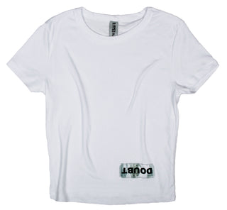 Buy womens-white-crop-top Ripped Rags Driftwood Overturn "Doubt" Women's Cropped Baby T-shirt, White, Athletic Grey, Black