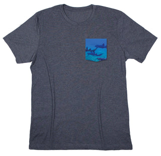 Feeding Time Sharks Pocket T-shirt