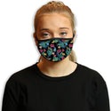 Floral Fantasy Dark Cool Shield Face Mask