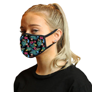 Floral Fantasy Dark Cool Shield Face Mask