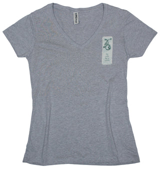 Buy womens-athletic-grey-v-neck Ripped Rags Gecko "Be Wild for a While" Women's V-neck T-shirt, Black, Athletic Grey, White