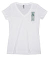 Women's White V-neck