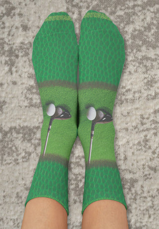 Golf Club Crew Socks, Green