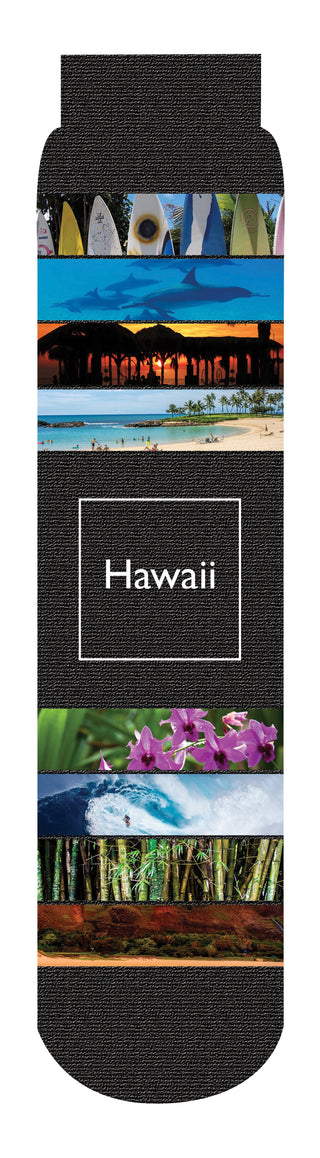 Hawaii State Crew Socks, Black