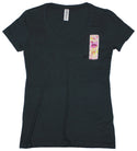 Ripped Rags Heart on Fire "Love"  Women's V-neck T-shirt, Lilac, Raspberry, Black