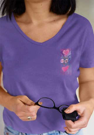 Ripped Rags Heart's Delight Women's Ripped V-neck T-shirt
