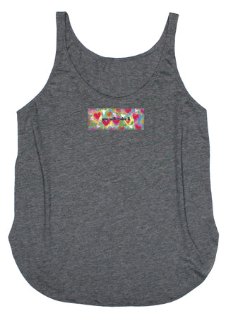 Buy womens-charcoal-tank Hearts and Flowers &quot;You will Make It&quot; Women&#39;s Frayed Patch Tank Top