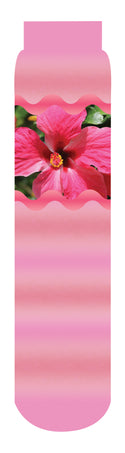 Hibiscus Adoration Crew Socks, Pink