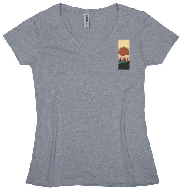 Ripped Rags Hushed Sunset "Wild" Women's V-neck T-shirt