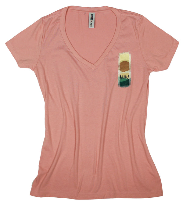 Ripped Rags Hushed Sunset "Wild" Women's V-neck T-shirt