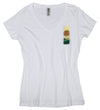 Women's White V-neck