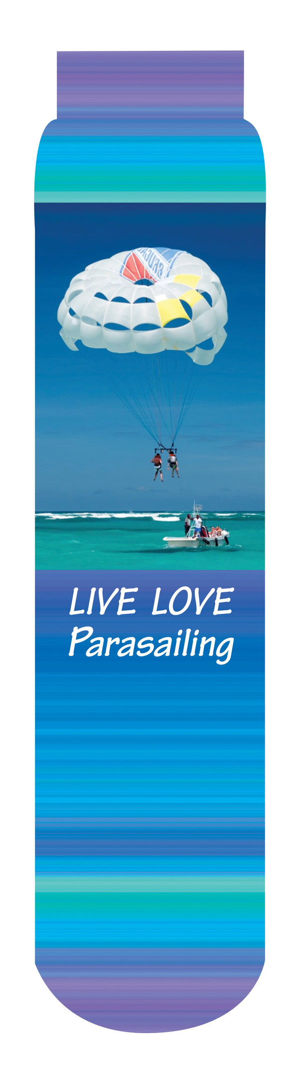 Live Love Parasailing Crew Socks, Blue Purple