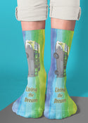 Living the Dream Crew Socks, Multi-Colored