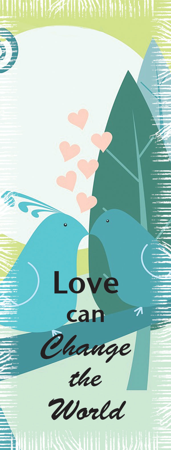 Ripped Rags Lovebirds "Love can Change the World" Women's V-neck T-shirt