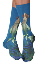 Mermaid Diana Crew Socks, Blue