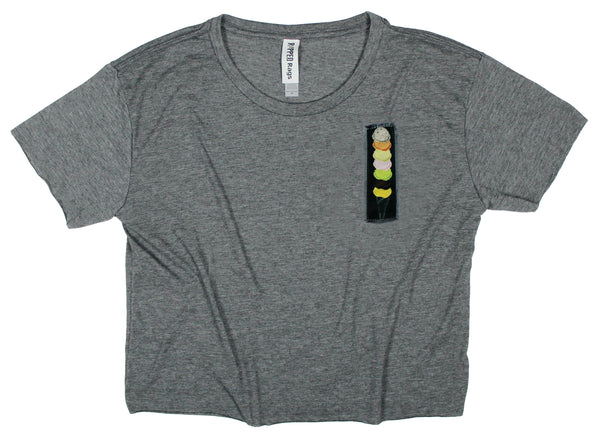 Ripped Rags Mile High Ice Cream Women's Cropped T-shirt, Lavender, Charcoal