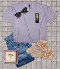 Ripped Rags Mile High Ice Cream Women's Cropped T-shirt, Lavender, Charcoal