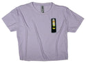 Ripped Rags Mile High Ice Cream Women's Cropped T-shirt, Lavender, Charcoal